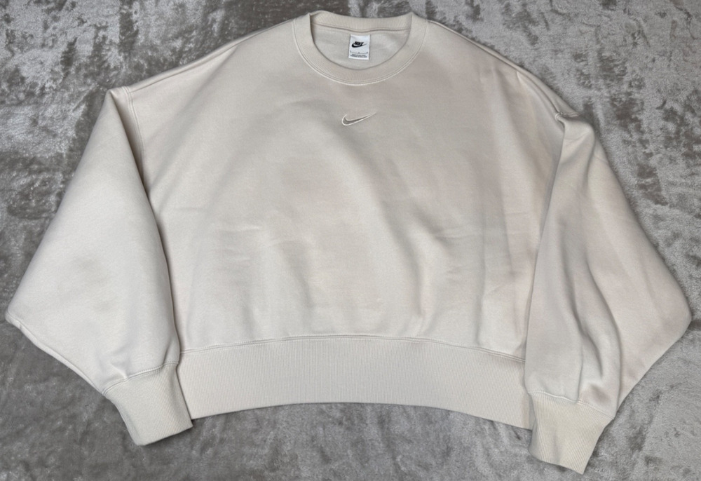Nike Phoenix Fleece Lt Orewood Brown Oversized Sweatshirt Womens Size L NWOT